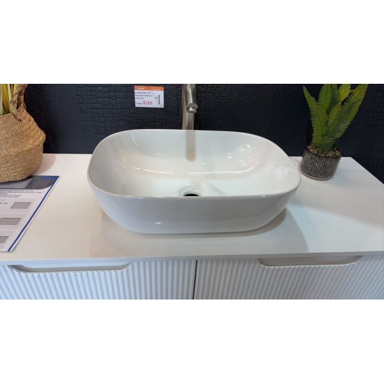 455*325*135mm Bathroom Oval Above Counter White Ceramic Wash Basin